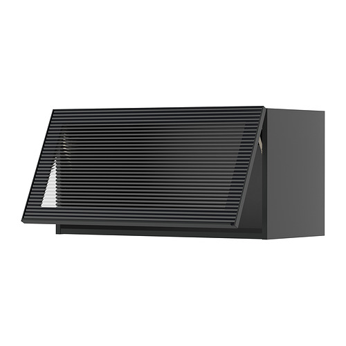 METOD, wall cab horizontal w glass door