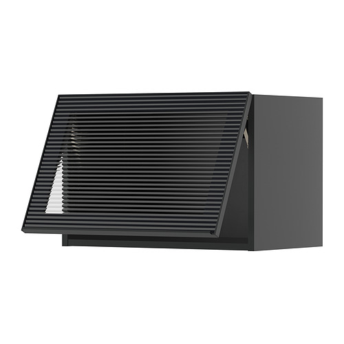 METOD, wall cab horizontal w glass door
