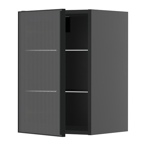 METOD wall cabinet w shelves/glass door