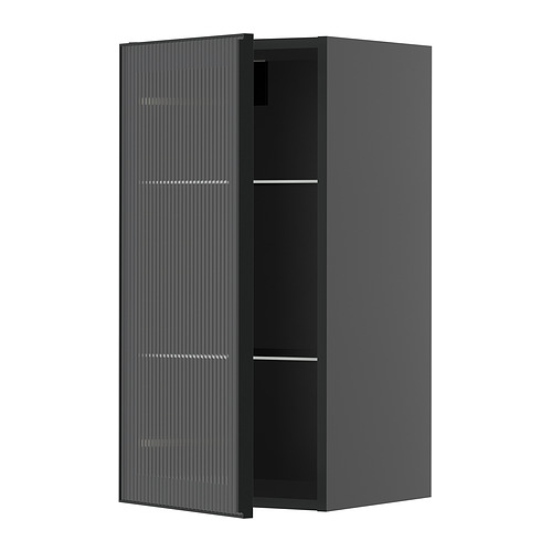 METOD wall cabinet w shelves/glass door