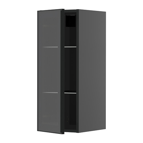 METOD wall cabinet w shelves/glass door