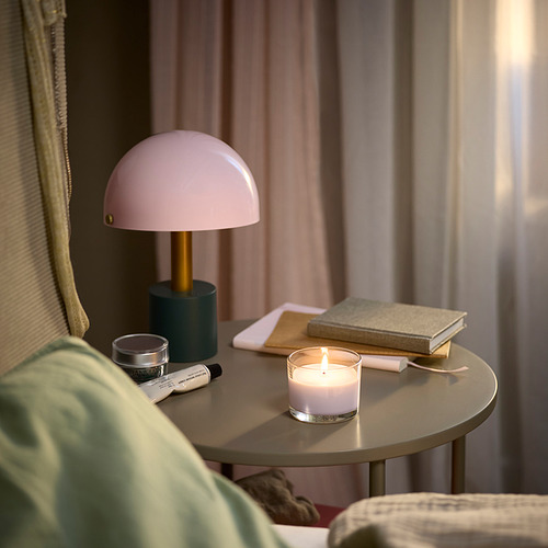 LOTSFÅGEL, scented candle in glass