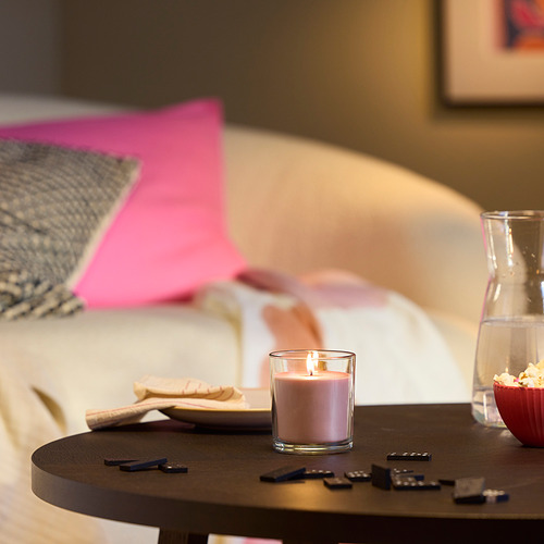 LOTSFÅGEL, scented candle in glass