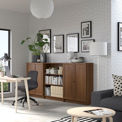 BILLY/OXBERG, bookcase combination with doors