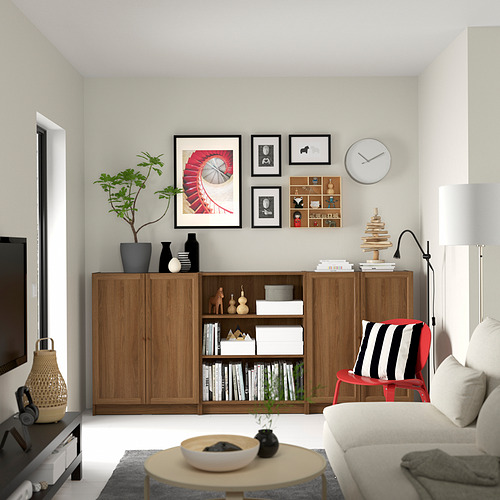 BILLY/OXBERG, bookcase combination with doors