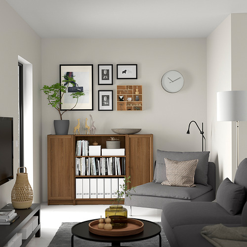 BILLY/OXBERG, bookcase combination with doors