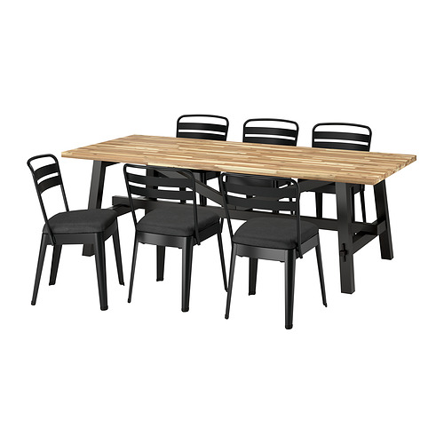 SKOGSTA/RAMSNÄS, borð og sex stólar