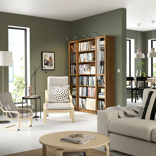 BILLY/OXBERG, bookcase combination w glass doors