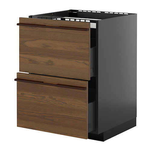 METOD/KNIVSHULT base cab f hob/2 fronts/2 drawers