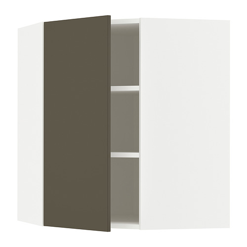 METOD corner wall cabinet with shelves