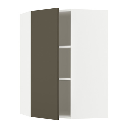 METOD corner wall cabinet with shelves