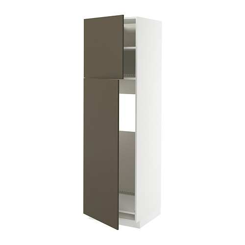 METOD high cabinet for fridge w 2 doors