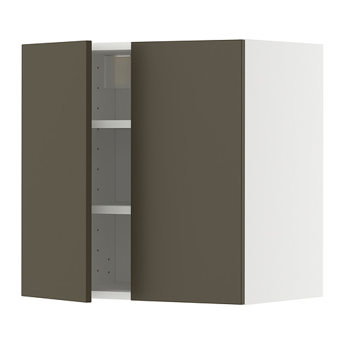 METOD wall cabinet with shelves/2 doors