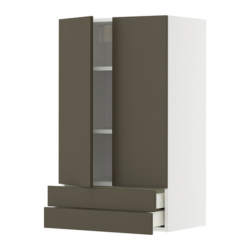 METOD/MAXIMERA wall cabinet w 2 doors/2 drawers