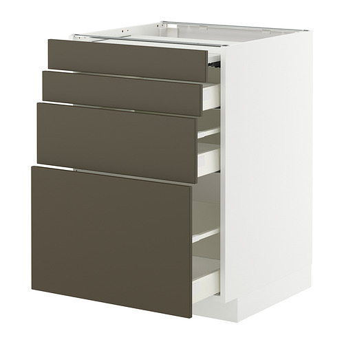 METOD/MAXIMERA bc w pull-out work surface/3drw