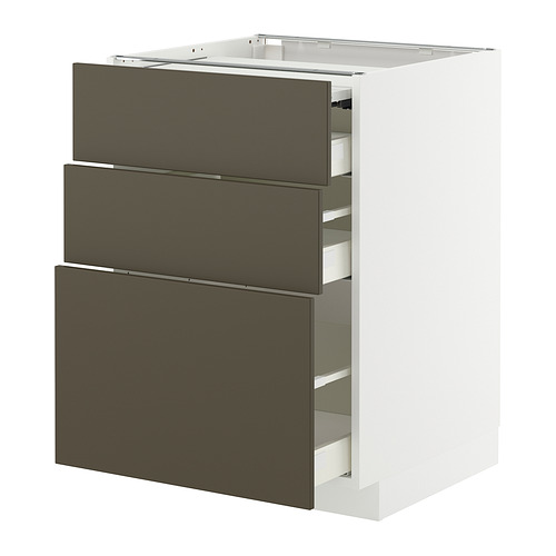 METOD/MAXIMERA bc w pull-out work surface/3drw