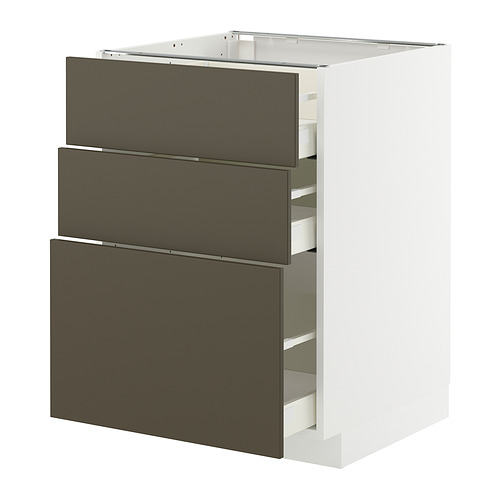METOD/MAXIMERA base cabinet with 3 drawers