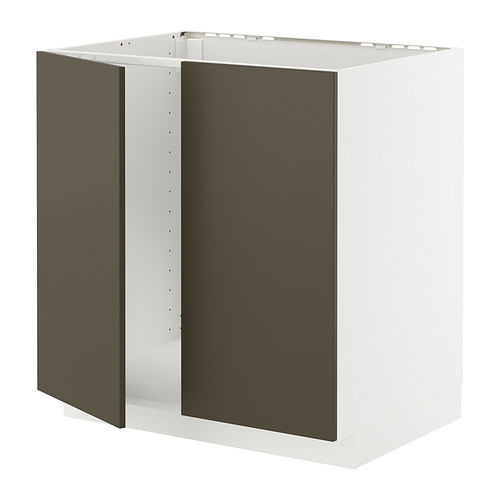 METOD base cabinet for sink + 2 doors