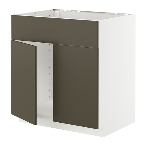 METOD base cabinet f sink w 2 doors/front