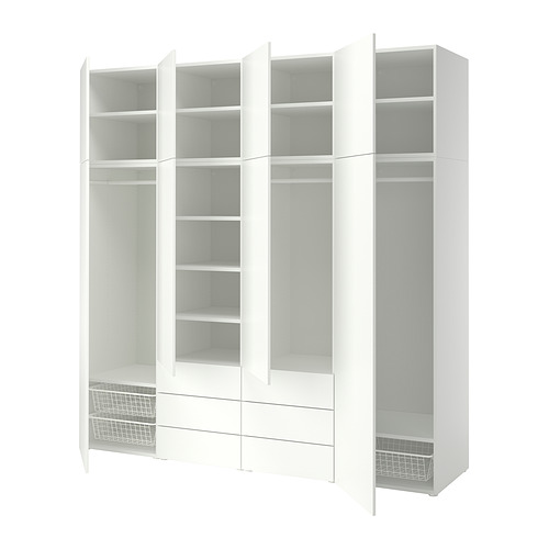 PLATSA, wardrobe with 8 doors and 6 drawers