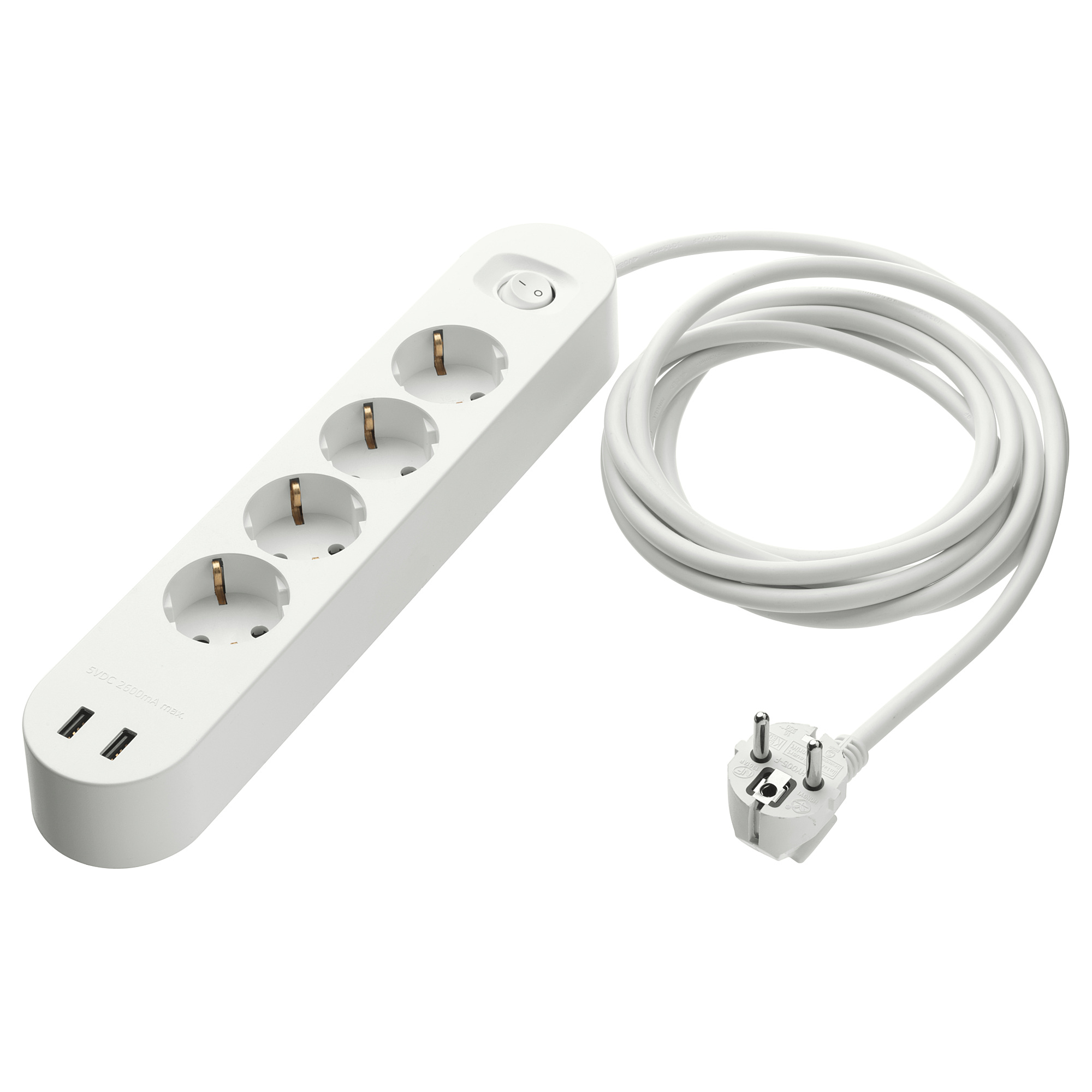 KOPPLA 4-way socket with 2 USB ports