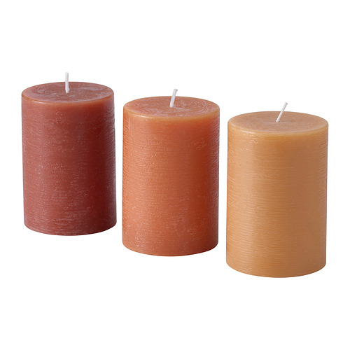 HÖSTAGILLE, unscented pillar candle