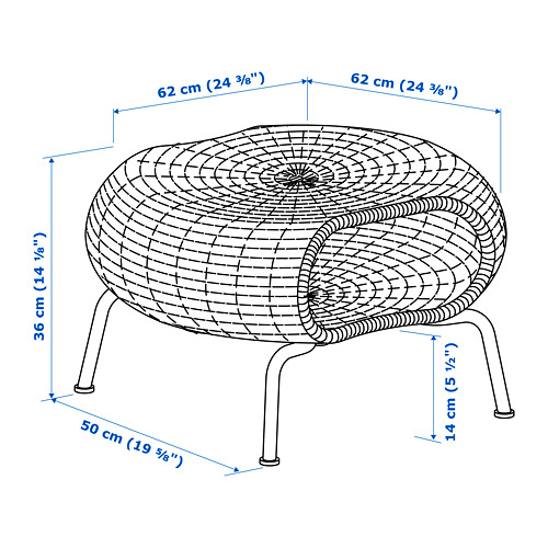 GAMLEHULT footstool with storage