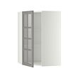 METOD corner wall cab w shelves/glass dr