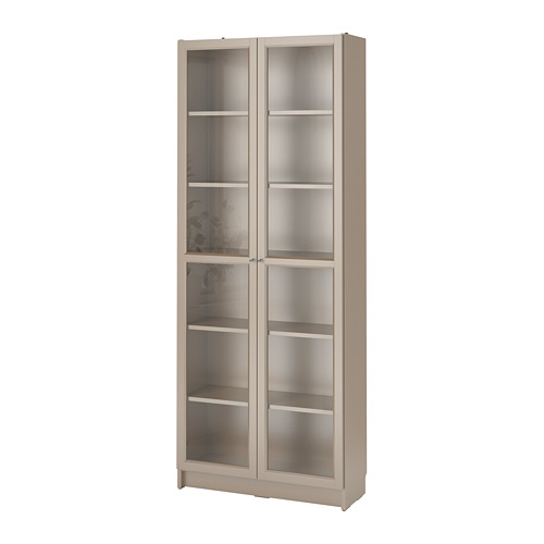 BILLY, bookcase with glass-doors