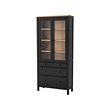 HEMNES glass-door cabinet with 3 drawers 