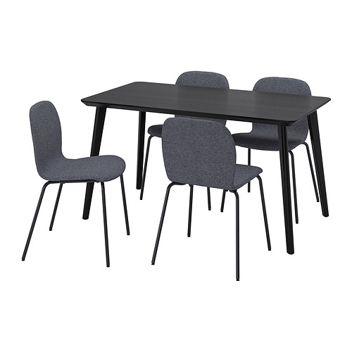 LISABO/KARLPETTER, borð og fjórir stólar