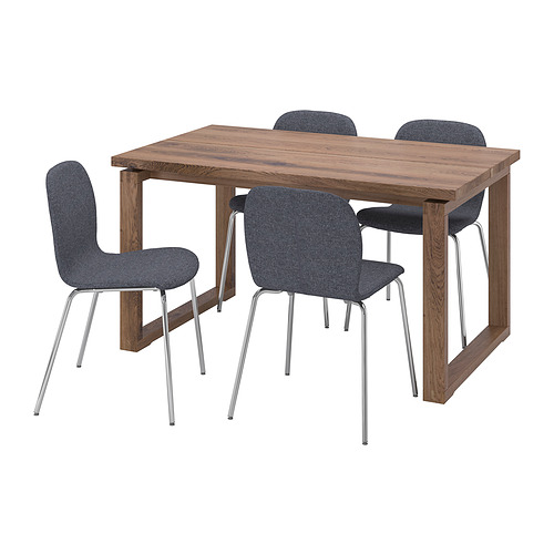 MÖRBYLÅNGA/KARLPETTER, borð og fjórir stólar