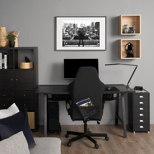UTESPELARE/HELMER, desk, chair and drawer unit