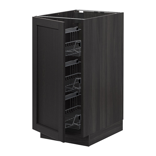 METOD base cabinet with wire baskets