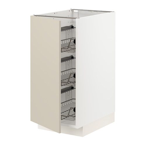 METOD base cabinet with wire baskets