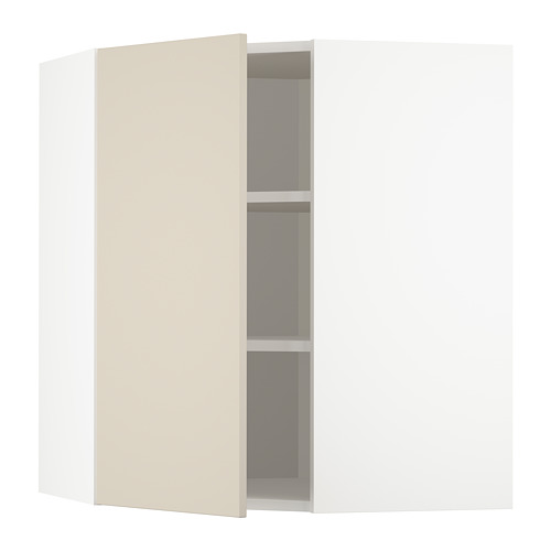 METOD corner wall cabinet with shelves