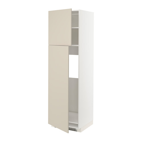 METOD high cabinet for fridge w 2 doors