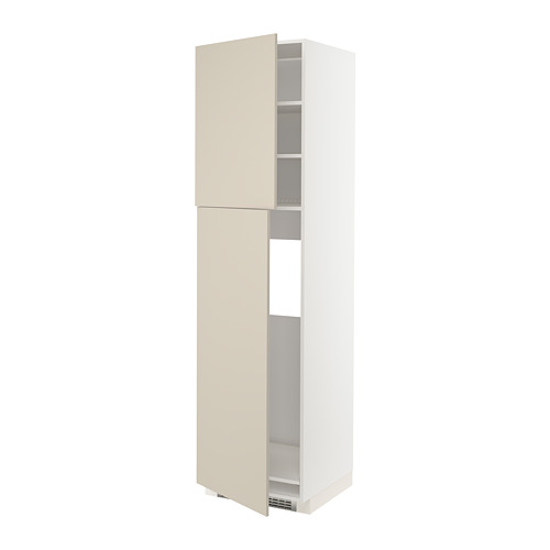 METOD high cabinet for fridge w 2 doors