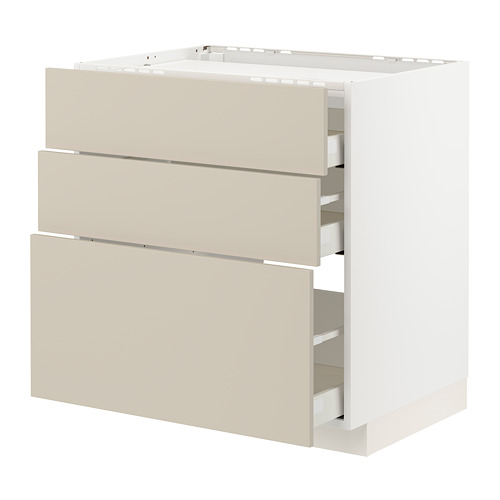 METOD/MAXIMERA base cab f hob/3 fronts/3 drawers