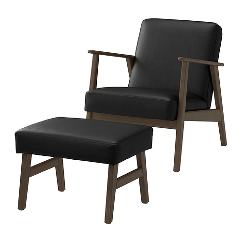 EKENÄSET, armchair and footstool