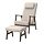 EKENÄSET, high-back armchair and footstool