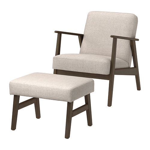 EKENÄSET, armchair and footstool