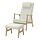 EKENÄSET, high-back armchair and footstool