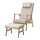 EKENÄSET, high-back armchair and footstool