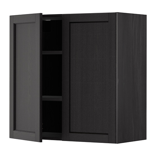 METOD wall cabinet with shelves/2 doors