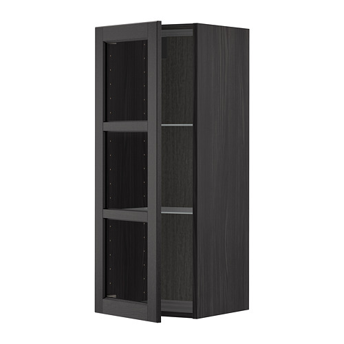 METOD wall cabinet w shelves/glass door