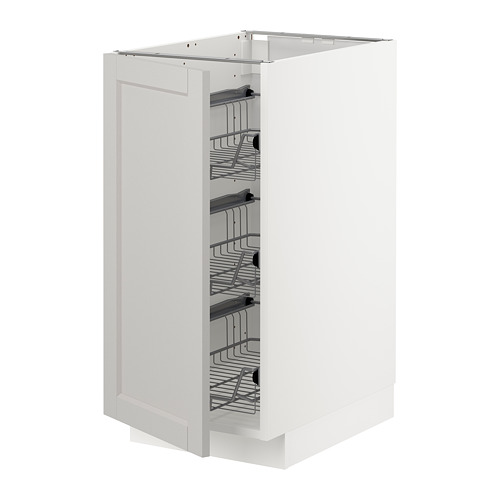 METOD base cabinet with wire baskets