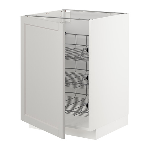METOD base cabinet with wire baskets