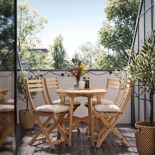 ASKHOLMEN, gateleg table+4 chairs, outdoor
