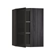 METOD corner wall cab w shelves/glass dr